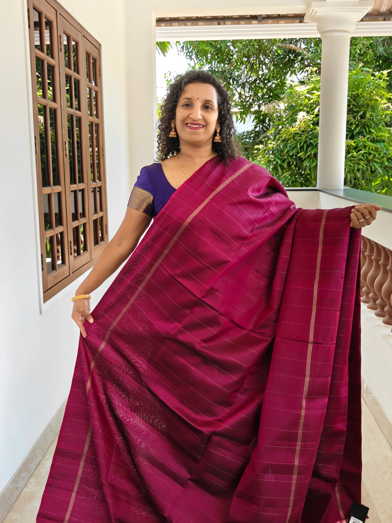 Purple Kanchipuram Pure Soft Silk Saree Silkmark Certified Pks007 1