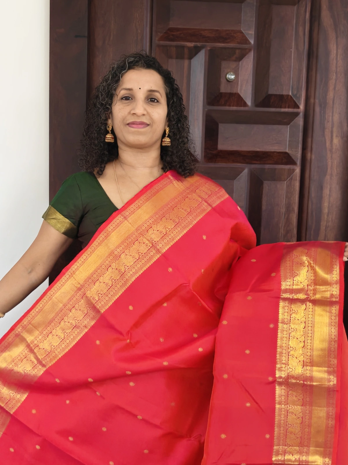 Chilly Red Kanchipuram Pure Silk Saree Pks042 1