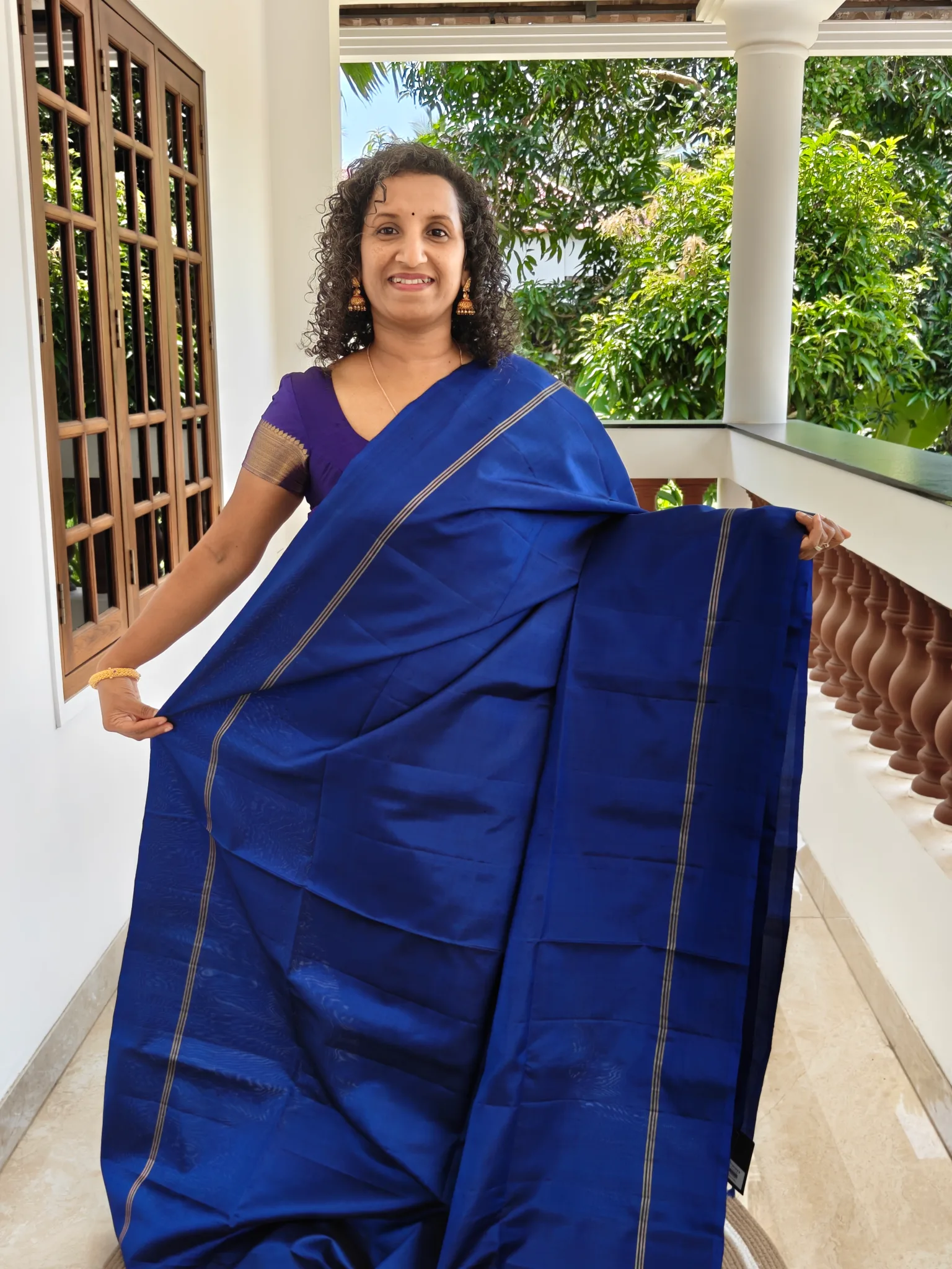 Royal Blue Kanchipuram Pure Soft Silk Saree Silkmark Certified Pks003 1