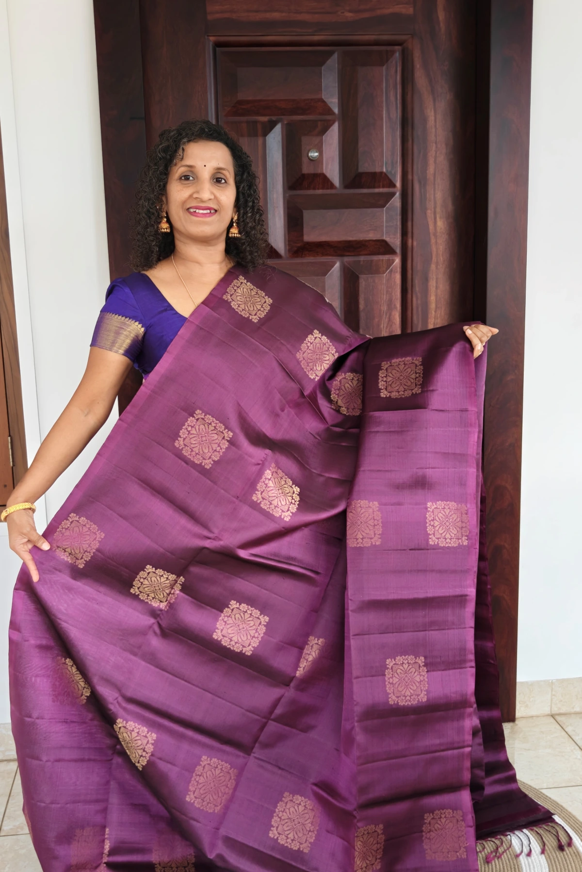 Wine Purple Kanchipuram Soft Silk Saree Pks013 1