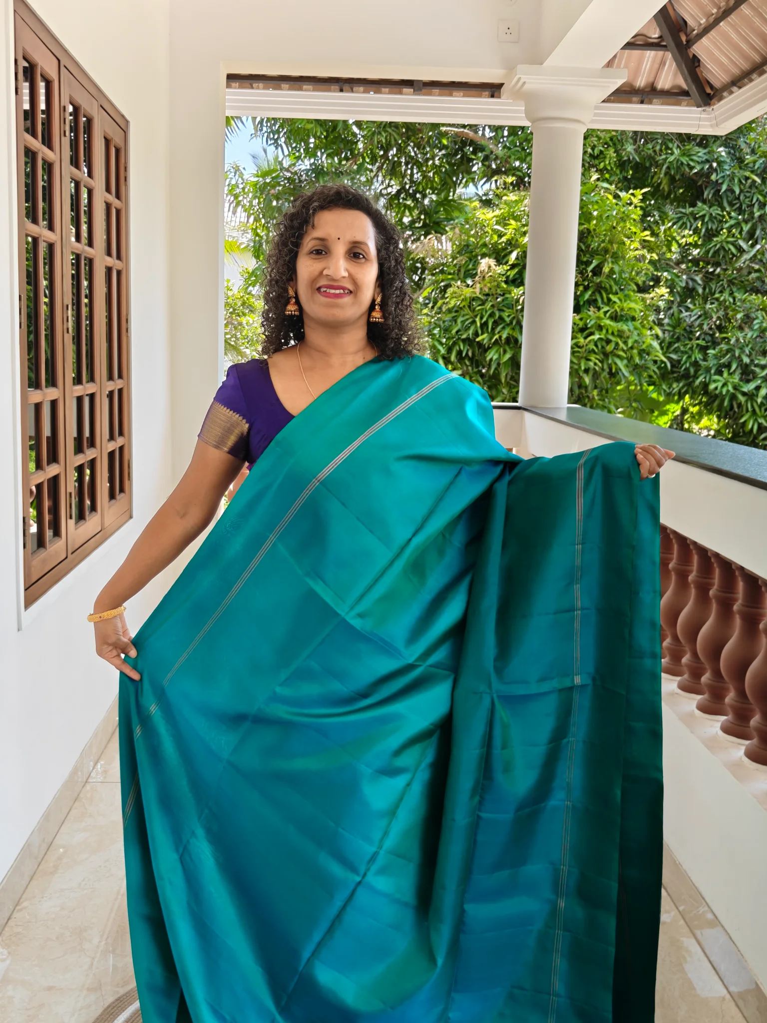 Peacock Blue Kanchipuram Pure Soft Silk Saree Silkmark Certified Pks005 1